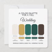 Invitation Emerald Green Gold Fall Wedding Palette 2026 Card (Dos)