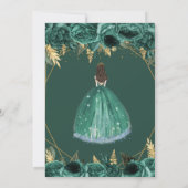 Invitation Emerald Green Gold Floral Princess Sweet 16 (Dos)