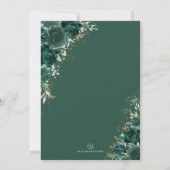 Invitation Emerald Green Gold Floral Winter Holiday Party (Dos)