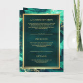 Invitation Emerald Green Gold Gemstone QR Code Mariage musulm (Dos)