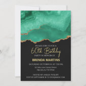 Invitation Emerald Green Gold Glitter Watercolor (Devant)