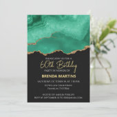 Invitation Emerald Green Gold Glitter Watercolor (Debout devant)