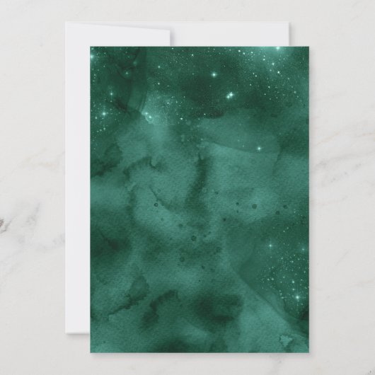 Invitation Emerald Green Gold Luxury Elegant Quinceanera (Dos)