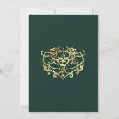 Invitation Emerald Green & Gold Masquerade Sweet 16 Party (Dos)
