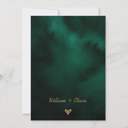 Invitation Emerald Green & Gold Modern Elegant Wedding (Dos)