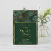 Invitation Emerald Green & Gold Parties scintillant (Debout devant)