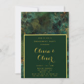 Invitation Emerald Green & Gold Parties scintillant (Devant)