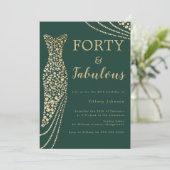 Invitation Emerald Green & Gold Quarty & Fab 40e anniversaire (Debout devant)