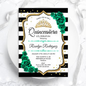 Invitation Emerald Green Gold Quinceanera