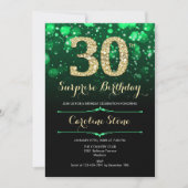 Invitation Emerald Green Gold Surprise 30e anniversaire (Devant)