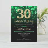 Invitation Emerald Green Gold Surprise 30e anniversaire (Debout devant)