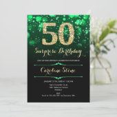 Invitation Emerald Green Gold Surprise 50e anniversaire (Debout devant)