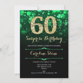 Invitation Emerald Green Gold Surprise 60e anniversaire (Devant)