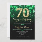 Invitation Emerald Green Gold Surprise 70e anniversaire (Devant)