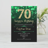 Invitation Emerald Green Gold Surprise 70e anniversaire (Debout devant)