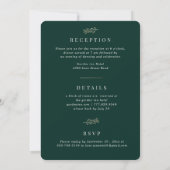 Invitation Emerald Green Gold tout en un Photo Mariage Rsvp (Dos)