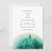 Invitation Emerald Green Island Coastal Lagoon Beach Wedding (Devant)