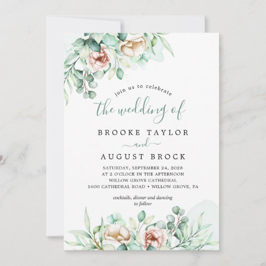 Invitation Emerald Green Le Mariage De L'Invitation (Devant)