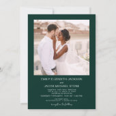 Invitation Emerald Green Le Mariage de Two Photo QR code (Dos)