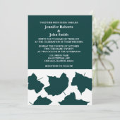 Invitation Emerald Green Leaf White Boho Mariage (Debout devant)