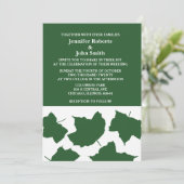 Invitation Emerald Green Leaf White Boho Mariage tendance (Debout devant)