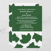 Invitation Emerald Green Leaf White Boho Mariage tendance (Devant / Derrière)