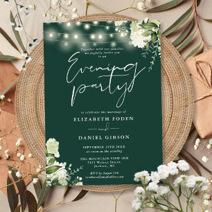 Invitation Emerald Green Lights Soirée Mariage