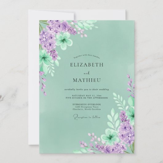 Invitation Emerald Green Luxe Forest Wedding (Devant)