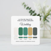 Invitation Emerald Green Luxe Wedding Color Palette Card (Debout devant)