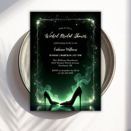 Invitation Emerald Green Magical Wicked Witch Fête des mariée