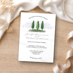 Invitation Emerald Green Mariage de la forêt de Lilac