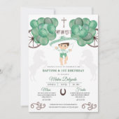 Invitation Emerald Green Mexicain Baby Boy Charro Baptême (Devant)