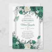 Invitation Emerald Green Mexicaine Charra Mis Quince (Devant)