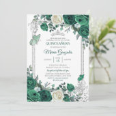 Invitation Emerald Green Mexicaine Charra Mis Quince (Debout devant)