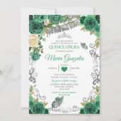 Invitation Emerald Green Mexicaine Charra Mis Quince Butterfl (Devant)