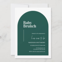 Emerald Green Minimal Arch Baby shower Brunch bébé