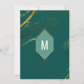 Invitation Emerald Green Mint Or Marbre géométrique Sweet 16 (Dos)