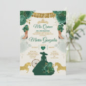 Invitation Emerald Green Mis Quince 15 Anos Gold Crown (Debout devant)