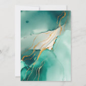 Invitation Emerald Green Modern Beach Mariage Photo Enregistr (Dos)