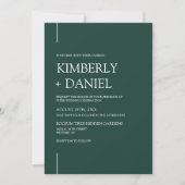 Invitation Emerald Green Modern Minimal Mariage QR Code photo (Devant)