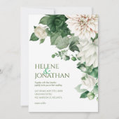 Invitation Emerald Green Moderne Floral Aquarelle Mariage (Devant)