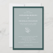 Invitation Emerald Green Moderne Mariage simple (Devant)