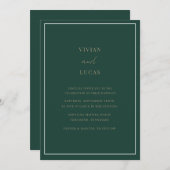 Invitation Emerald Green Moderne minimaliste Mariage (Devant / Derrière)