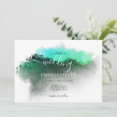 Invitation Emerald Green Mountains Mariage paysager (Debout devant)