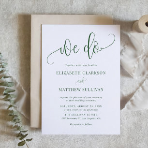 Invitation Emerald Green Nous faisons Mariage de calligraphie