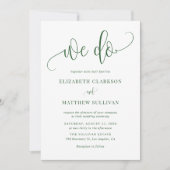 Invitation Emerald Green Nous faisons Mariage de calligraphie (Devant)