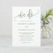 Invitation Emerald Green Nous faisons Mariage de calligraphie (Debout devant)
