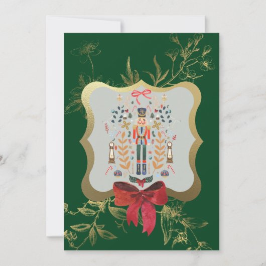 Invitation Emerald Green Nutcracker Noël (Devant)