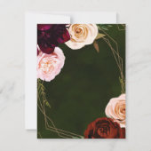 Invitation Emerald Green Or moderne Dark Floral Wedding RSVP (Dos)