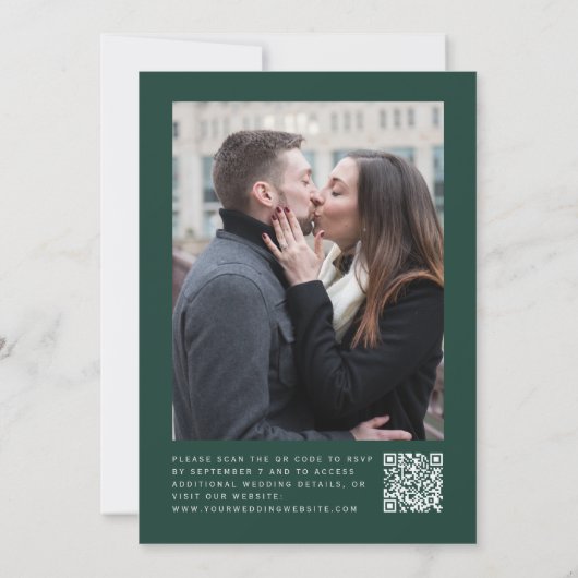 Invitation Emerald Green Parties scintillant en argent Photo (Dos)